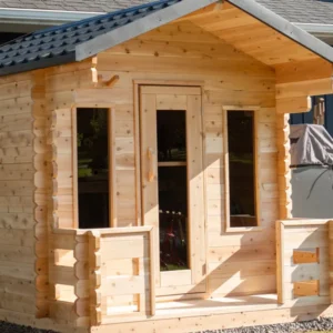 CT Georgian Cabin sauna with porch from Leisurecraft